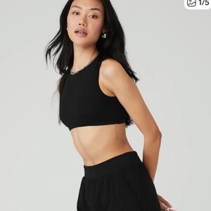 ALO NWT All-Star Black Mesh Crop Top